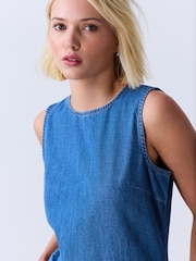 Mid Blue Mini Shift Denim Dress - Image 4 of 4