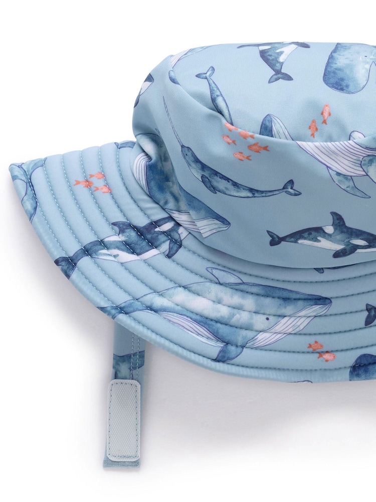 Purebaby Blue Broad Brim Swim Hat - Image 3 of 3 Purebaby Blue Broad Brim Swim Hat - Image 3 of 3