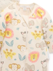 Purebaby Natural Zip Sleepsuits 2 Pack - Image 4 of 4