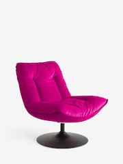 Rockett St George Harry's Pink Lounge Lover Swivel Accent Chair - Image 6 of 9