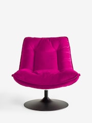 Rockett St George Harry's Pink Lounge Lover Swivel Accent Chair - Image 7 of 9