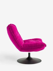 Rockett St George Harry's Pink Lounge Lover Swivel Accent Chair - Image 8 of 9