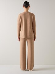LK Bennett Dee Camel Knitted Drawstring Trousers - صورة 2 من 4