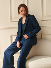 Laura Ashley Navy Linen Blazer - Image 4 of 4