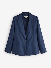 Laura Ashley Navy Linen Blazer - Image 5 of 7