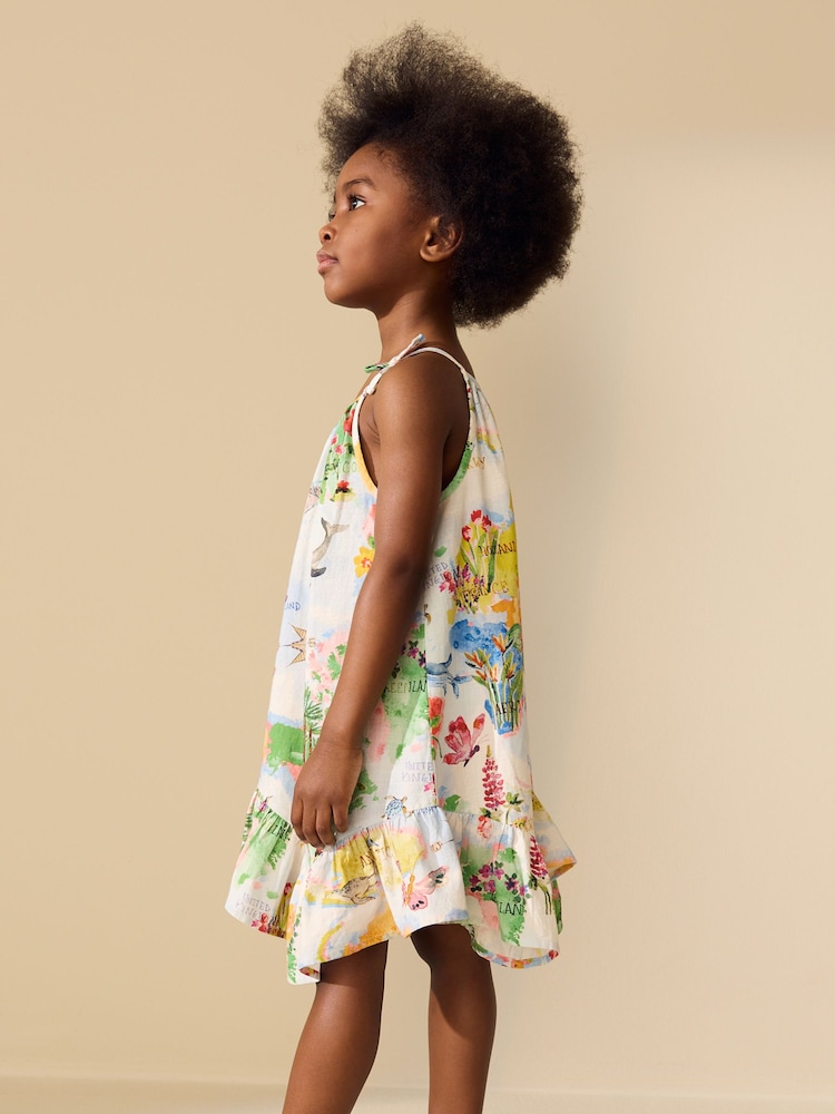Map Print Strappy Summer Dress (3-16yrs) - Image 2 of 5