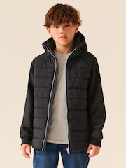 Black Hybrid Padded Jacket (3-16yrs) - Image 1 of 10