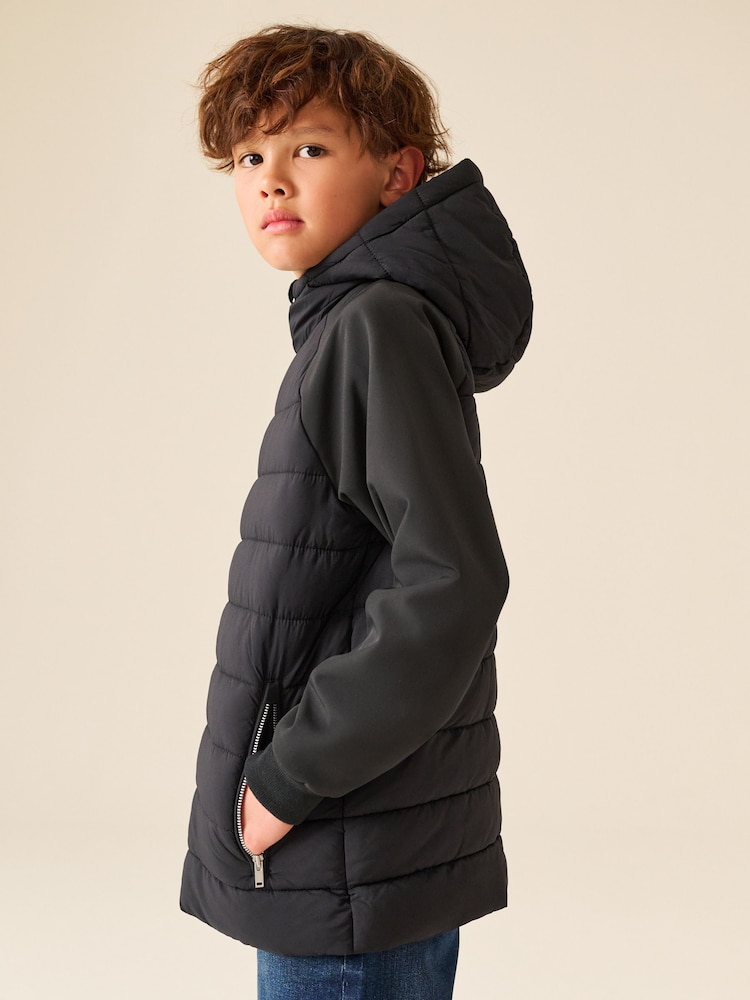 Black Hybrid Padded Jacket (3-16yrs) - Image 2 of 10 Black Hybrid Padded Jacket (3-16yrs) - Image 2 of 10