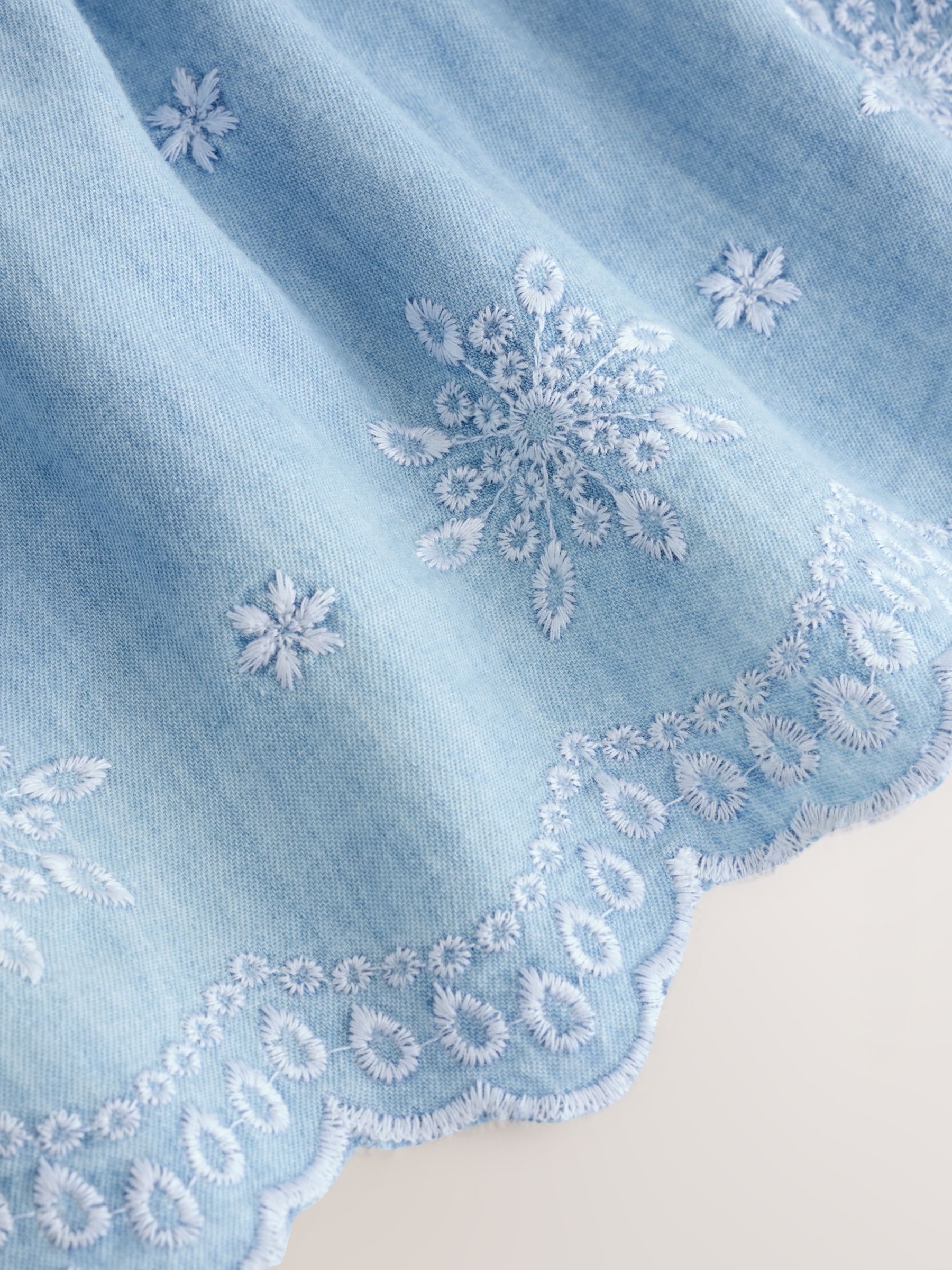 Buy Bleach Blue Denim Embroidered V-Neck Cami Top from Next USA