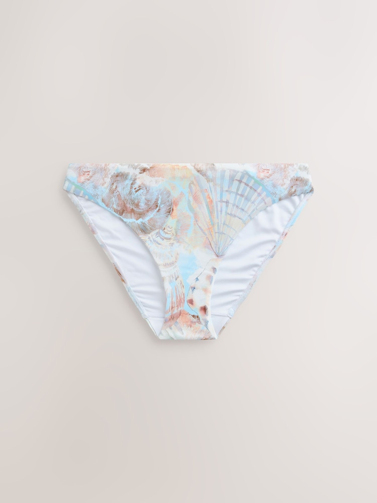 Blue/Ecru High Leg Bikini Bottom - Image 1 of 3