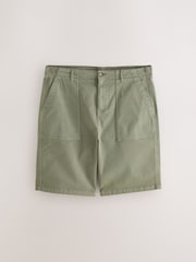 Sage Green Garment Dyed Fatigue Jort Shorts - Image 7 of 10