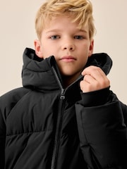 Black Microfleece Lined Padded Coat (3-17yrs) - Image 2 of 7
