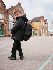 Black Microfleece Lined Padded Coat (3-17yrs) - Image 3 of 7