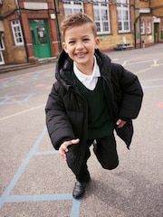 Black Microfleece Lined Padded Coat (3-17yrs) - Image 4 of 7