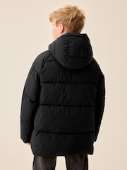 Black Microfleece Lined Padded Coat (3-17yrs) - Image 5 of 7