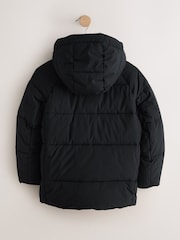 Black Microfleece Lined Padded Coat (3-17yrs) - Image 8 of 10
