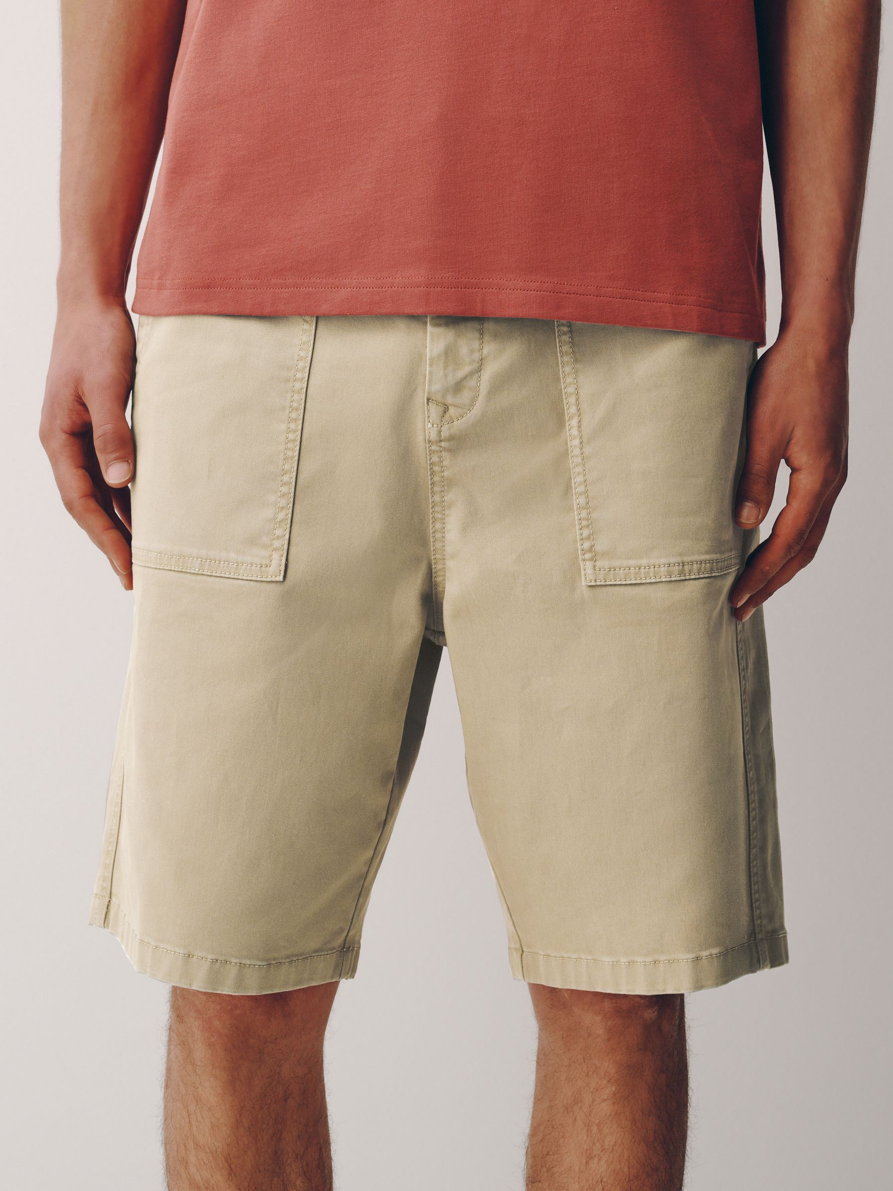 Buy Stone Garment Dyed Fatigue Jort Shorts from Next Romania