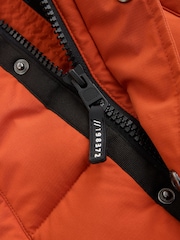 Orange Heavyweight Shower Resistant Faux Fur Trim Parka Coat (3-16yrs) - Image 15 of 15