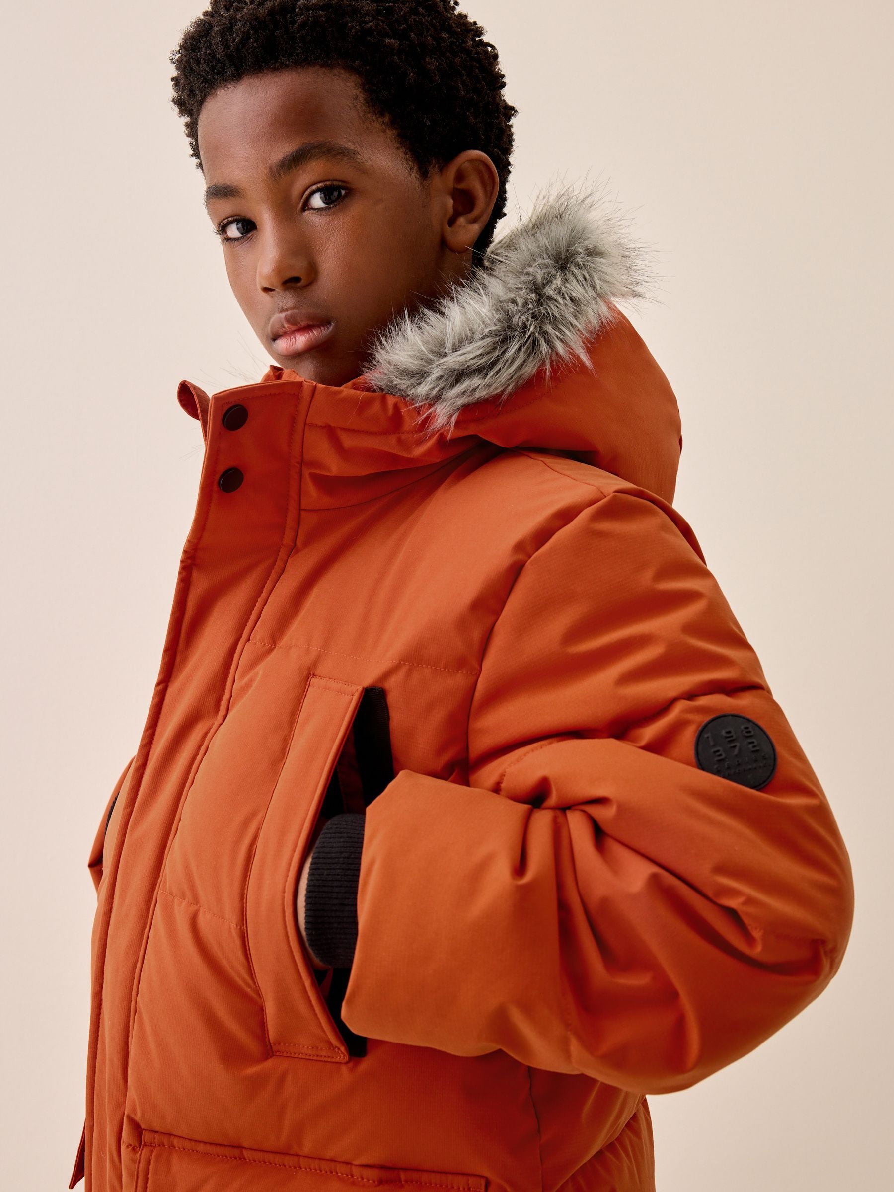 Comprar Alaranjado - Casaco Parka Shower Resistant de Pele