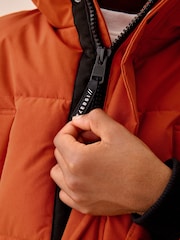 Orange Heavyweight Shower Resistant Faux Fur Trim Parka Coat (3-16yrs) - Image 8 of 15
