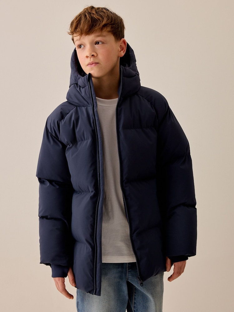 Navy Microfleece Lined Padded Coat (3-17yrs) - Image 1 of 11 Navy Microfleece Lined Padded Coat (3-17yrs) - Image 1 of 11