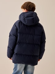 Navy Microfleece Lined Padded Coat (3-17yrs) - Image 3 of 11