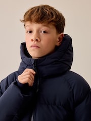 Navy Microfleece Lined Padded Coat (3-17yrs) - Image 4 of 11