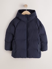 Navy Microfleece Lined Padded Coat (3-17yrs) - Image 5 of 11