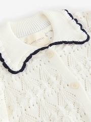 Laura Ashley Ecru Button Through Polo Shirt - Image 6 of 7