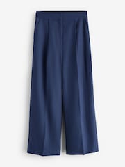 Laura Ashley Navy Linen Wide Leg Trousers - Image 6 of 8