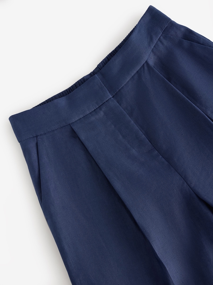 Laura Ashley Navy Linen Wide Leg Trousers - Image 8 of 8 Laura Ashley Navy Linen Wide Leg Trousers - Image 8 of 8