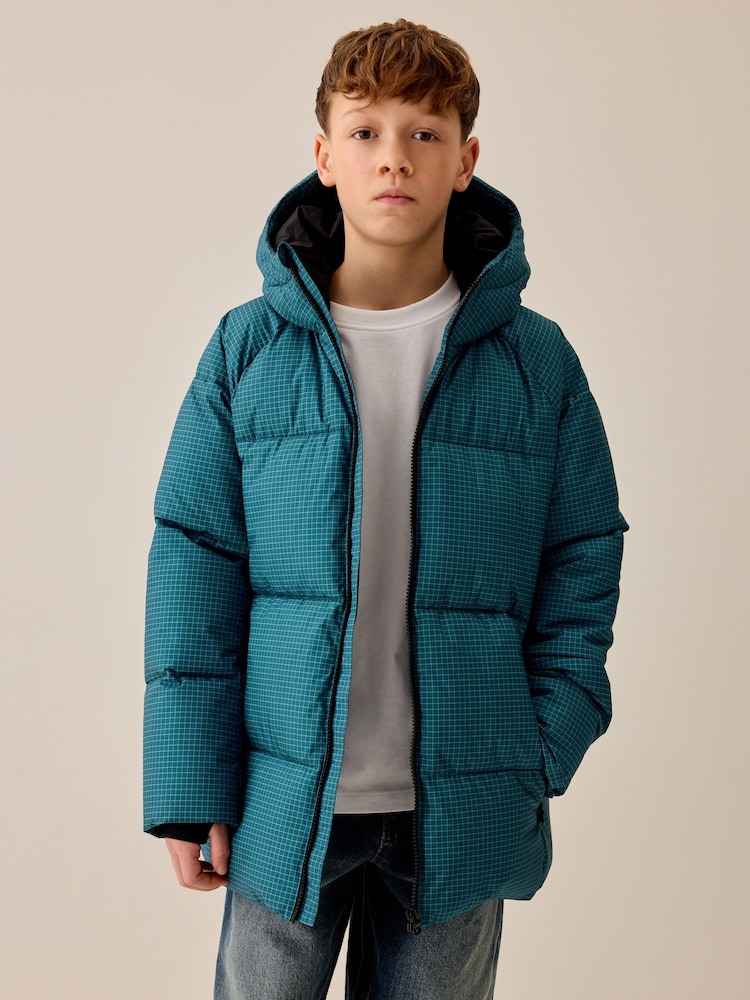 Teal Blue Microfleece Lined Padded Coat (3-17yrs) - Image 1 of 11 Teal Blue Microfleece Lined Padded Coat (3-17yrs) - Image 1 of 11