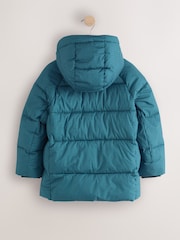 Teal Blue Microfleece Lined Padded Coat (3-17yrs) - Image 9 of 11