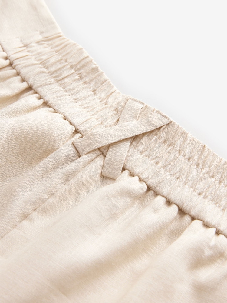 Laura Ashley Cream Linen Wide Leg Trousers - Image 8 of 8