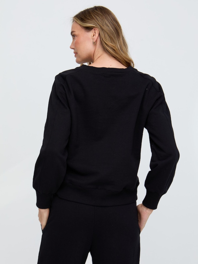 Raffya Black Marmalade Long Sleeves Embroidered Sweatshirt - Image 2 of 6