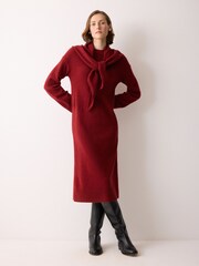 Jigsaw Red Triangular Scarf Knit Dress - Image 3 of 5