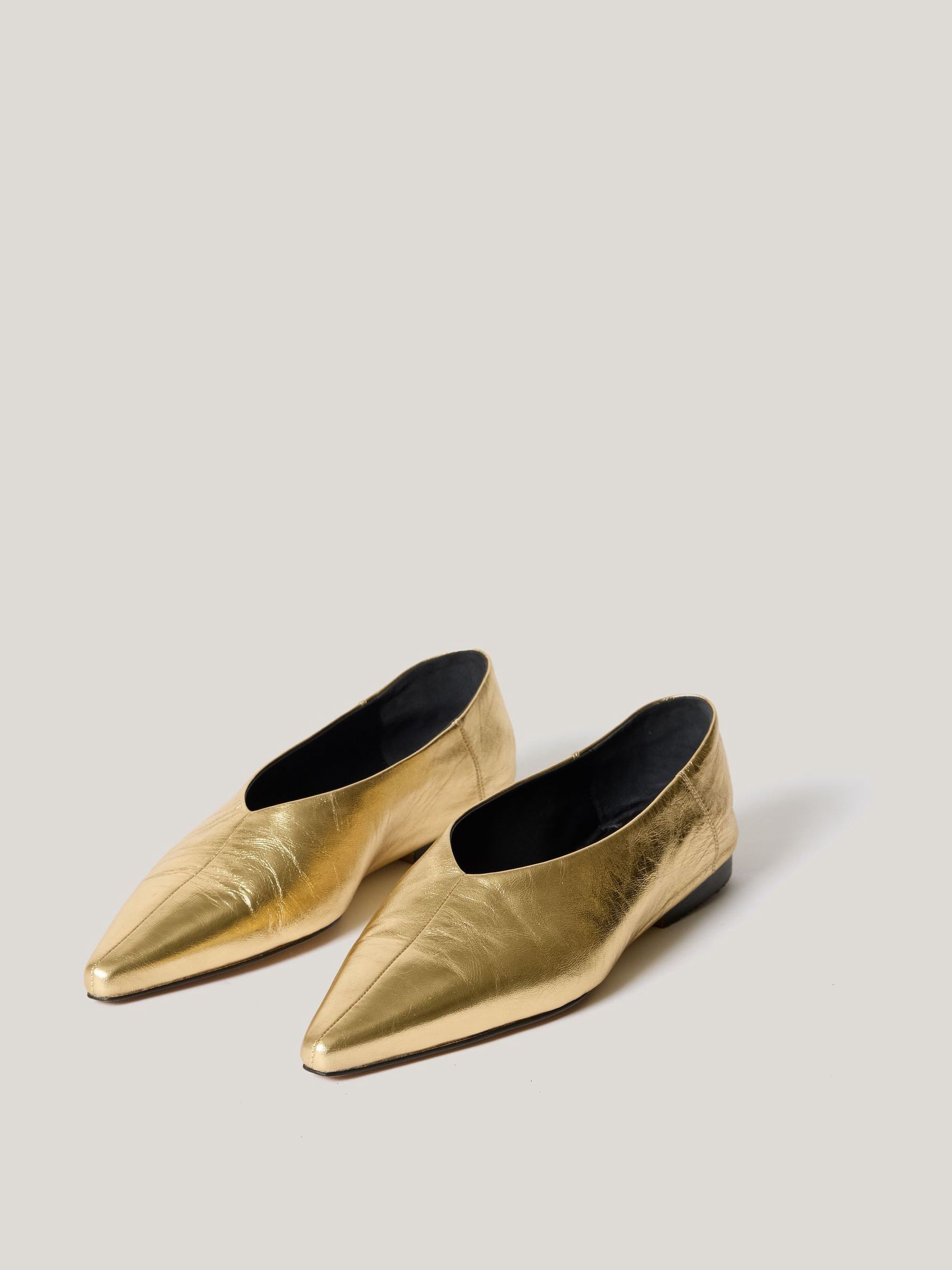 Buy Jigsaw Gold Linnie Flat Pointed Ballerina from Next Netherlands