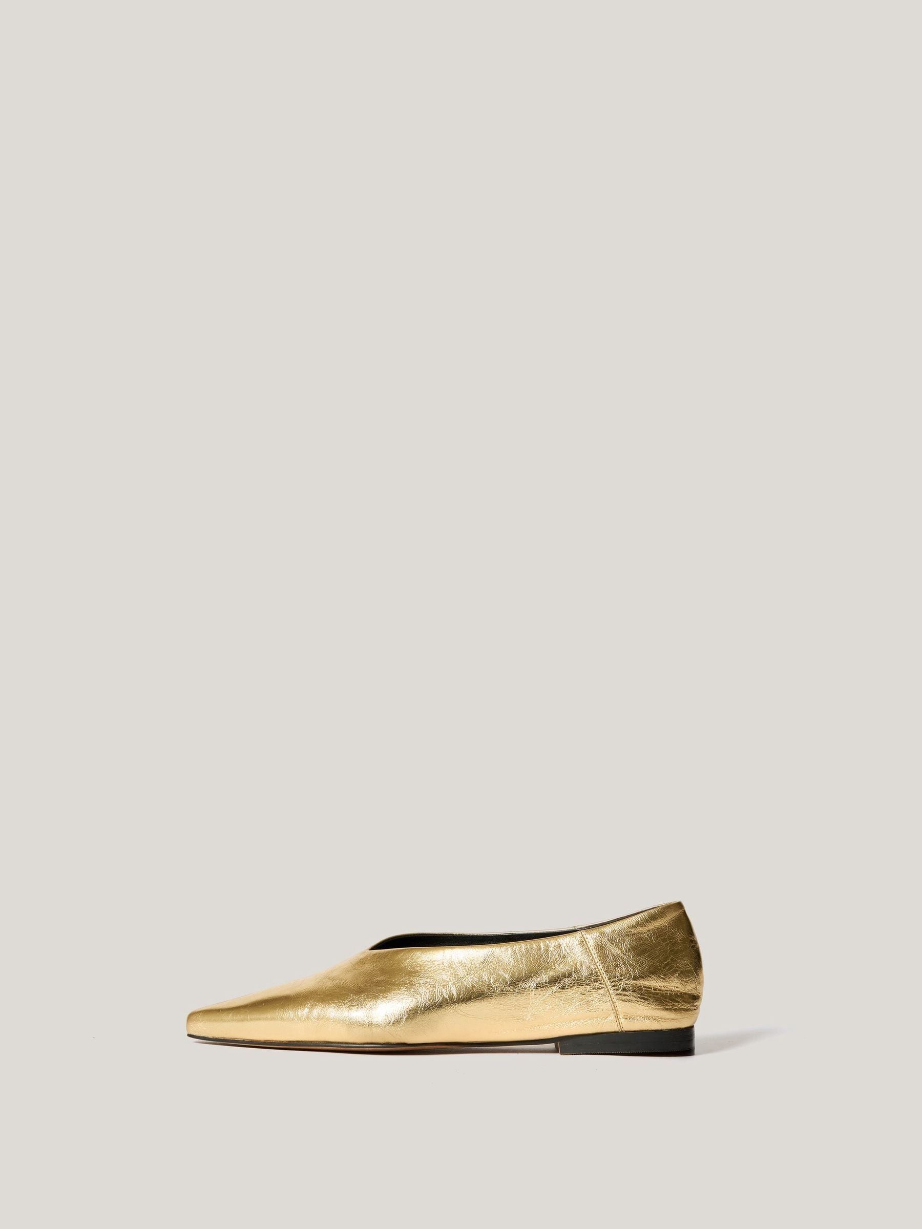 Buy Jigsaw Gold Linnie Flat Pointed Ballerina from Next Netherlands
