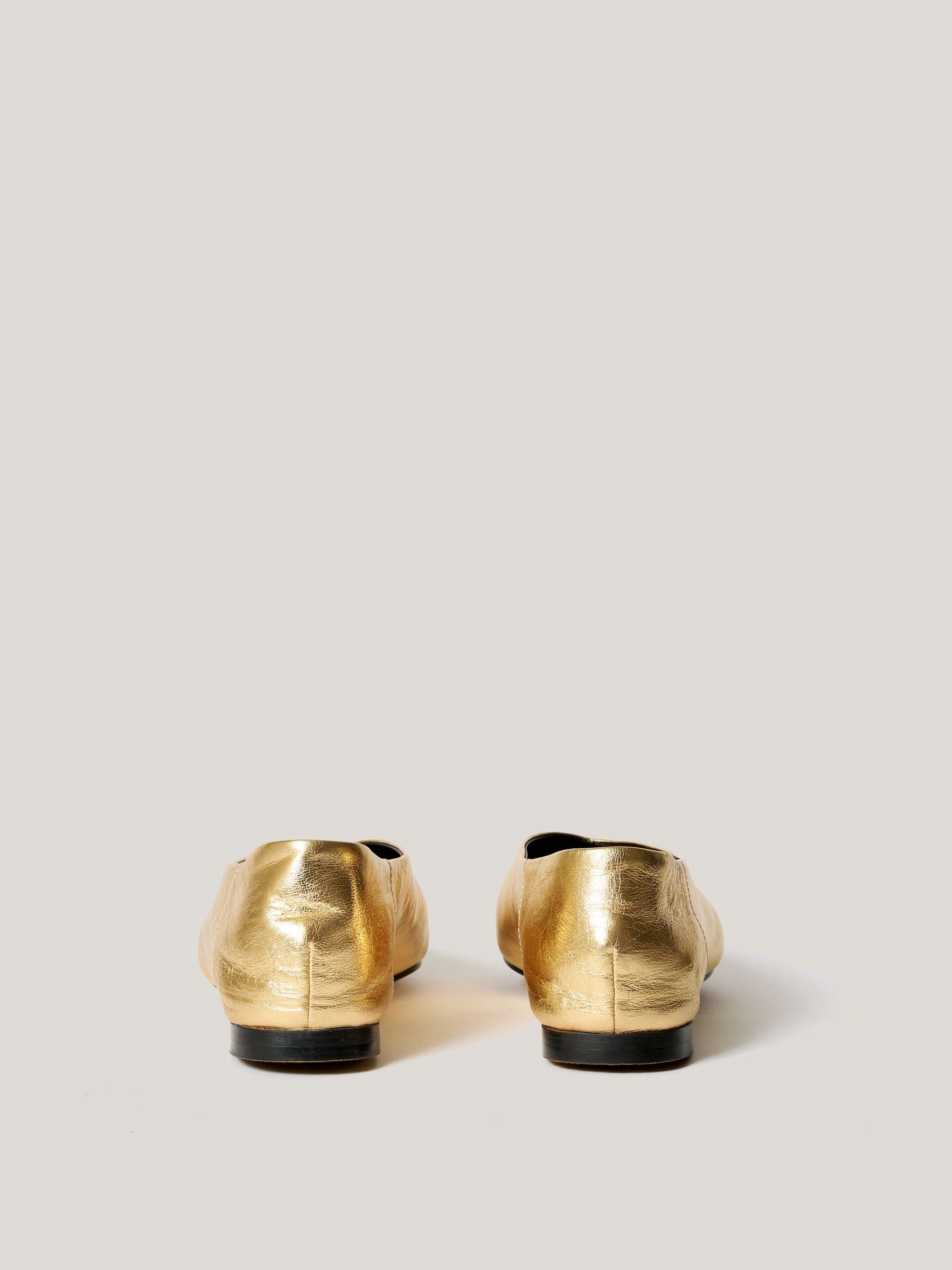 Buy Jigsaw Gold Linnie Flat Pointed Ballerina from Next Netherlands