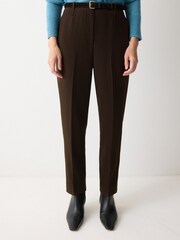 Jigsaw Brown Lisson Crepe Trousers - Image 1 of 5