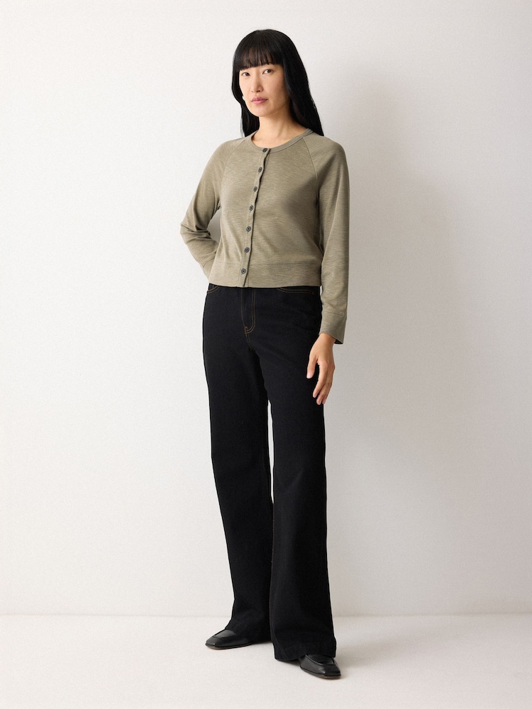 Jigsaw Cotton Luxe Crew Cardigan - תמונה 2 מתוך 5 Jigsaw Cotton Luxe Crew Cardigan - תמונה 2 מתוך 5