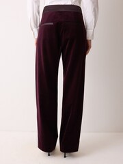 Jigsaw Purple Velvet Satin Tailored Trousers - Image 5 of 6
