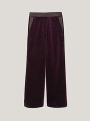 Jigsaw Purple Velvet Satin Tailored Trousers - Image 6 of 6
