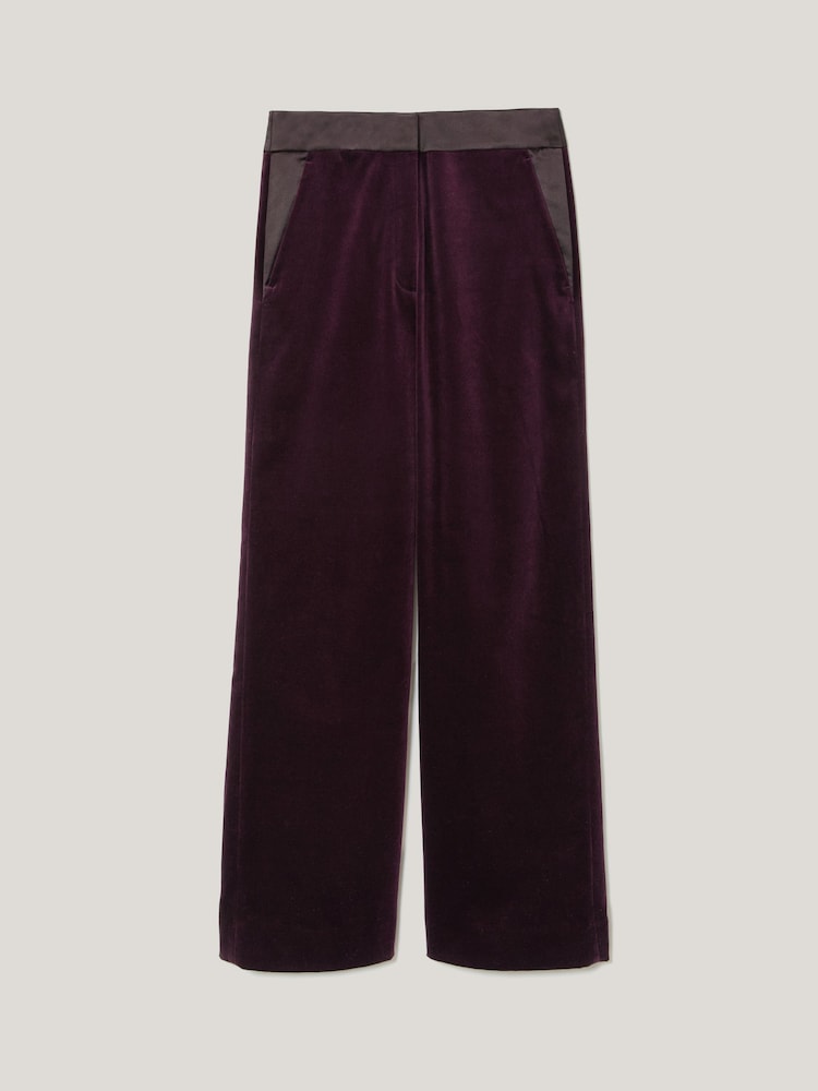 Jigsaw Purple Velvet Satin Tailored Trousers - Image 6 of 6 Jigsaw Purple Velvet Satin Tailored Trousers - Image 6 of 6