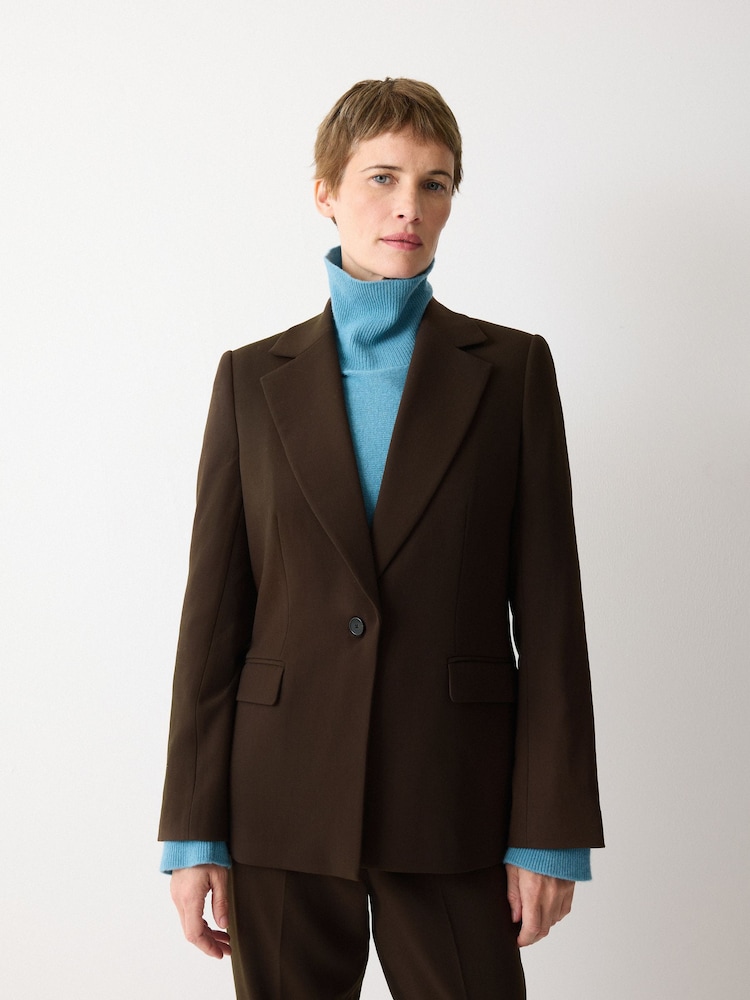 Jigsaw Brown Kenley Crepe Blazer - Image 1 of 6