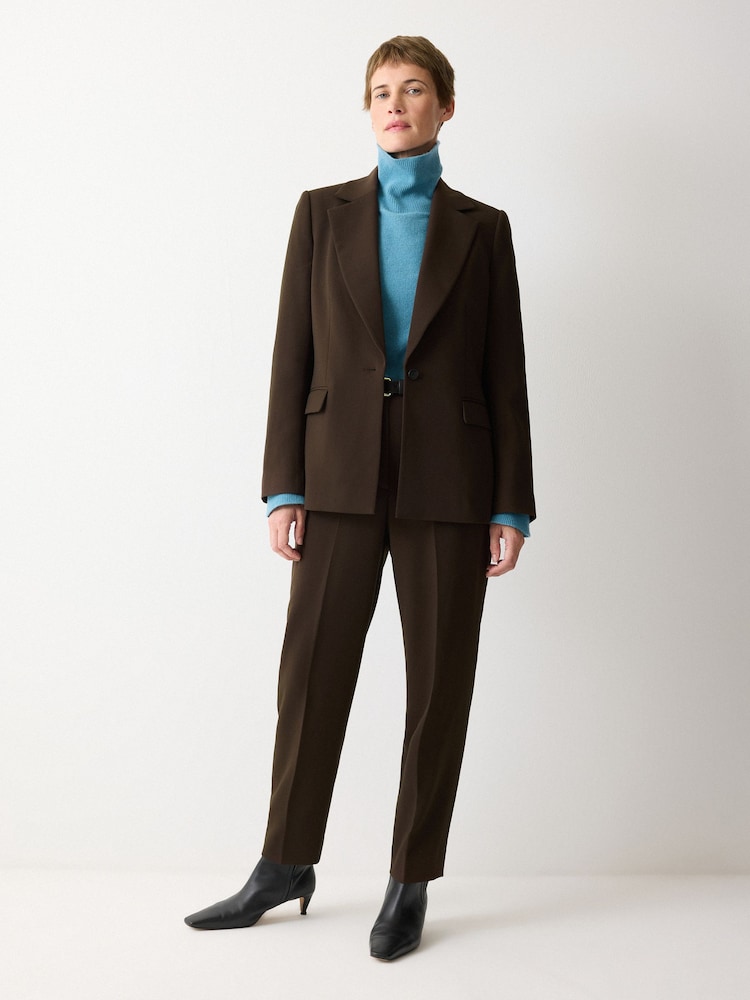 Jigsaw Brown Kenley Crepe Blazer - Image 2 of 6