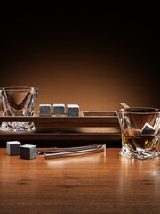 MenKind Clear Stylish Stones Connoisseur Creations Twisted Glasses Set - Image 1 of 4