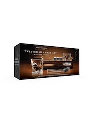 MenKind Clear Stylish Stones Connoisseur Creations Twisted Glasses Set - Image 4 of 4