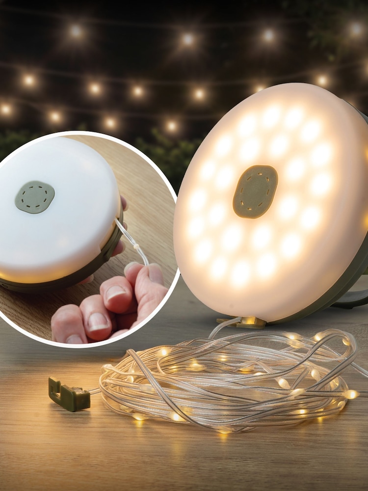 MenKind Green and White InGenious Camping Lantern 32 LED Lights With 8 Fun Modes - Image 1 of 4 MenKind Green and White InGenious Camping Lantern 32 LED Lights With 8 Fun Modes - Image 1 of 4