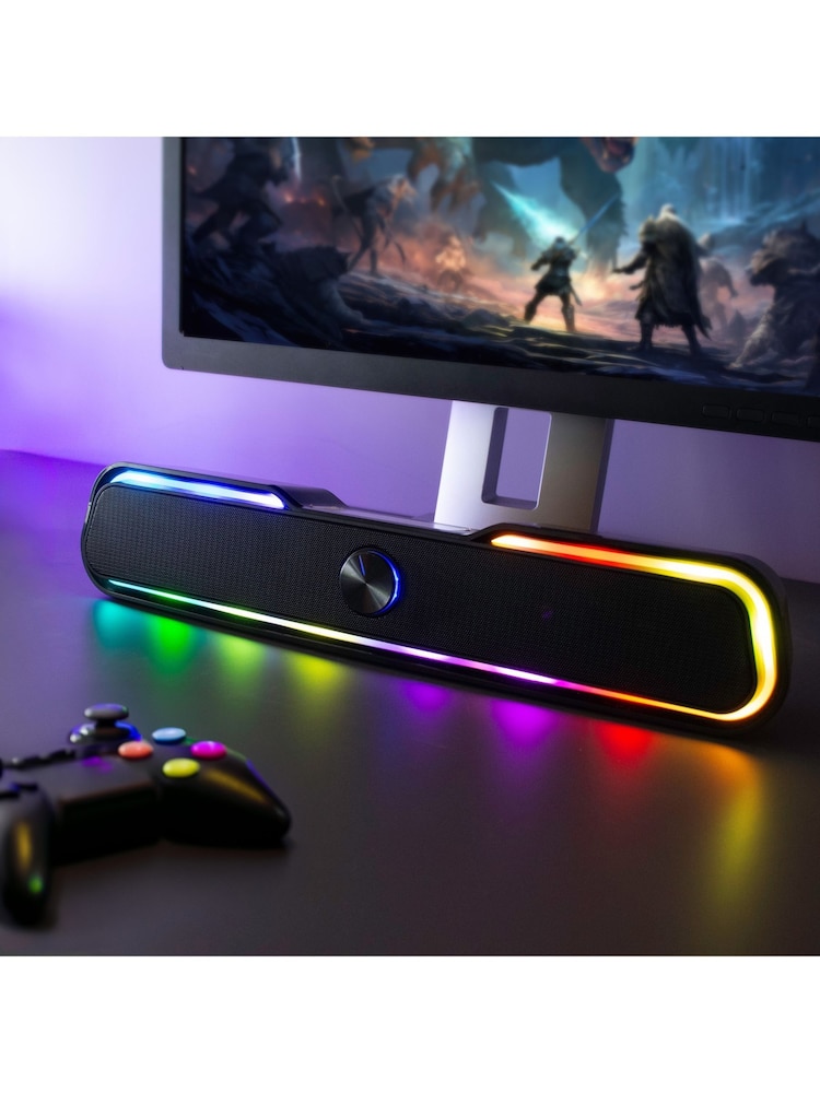 MenKind Black RED5 Gaming Zeta Soundbar Dynamic Audio With LED E Effects - Image 1 of 4 MenKind Black RED5 Gaming Zeta Soundbar Dynamic Audio With LED E Effects - Image 1 of 4